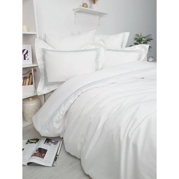 Постельное белье Tivolyo Home Line Nakisli (крем-бирюзовое), дополнительное фото