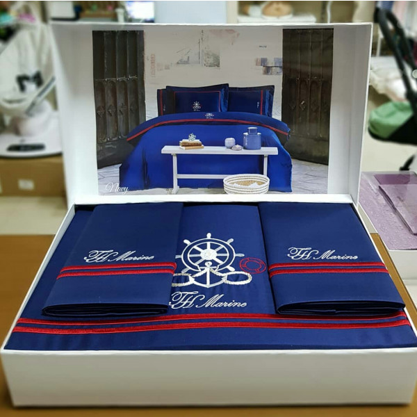 Постельное белье Tivolyo Home Navy (темно-синее), дополнительное фото