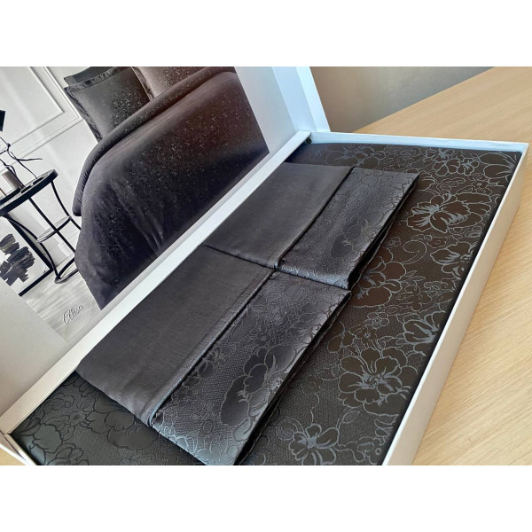 Постельное белье Tivolyo Home Alisa (антрацит) евро, дополнительное фото
