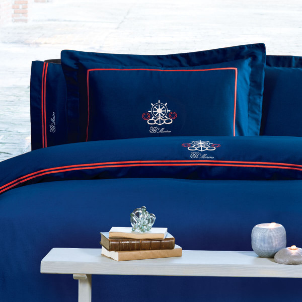 Постельное белье Tivolyo Home Navy (темно-синее), дополнительное фото