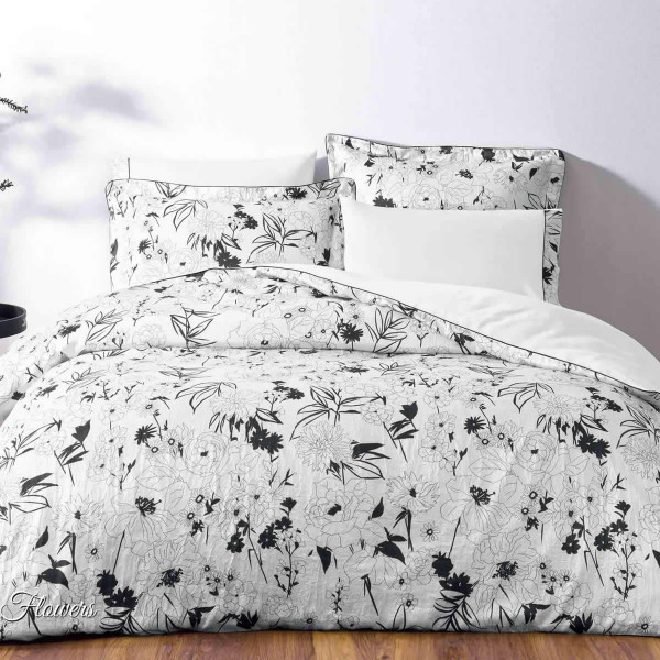 Постельное белье Tivolyo Home White Flowers евро, основное фото